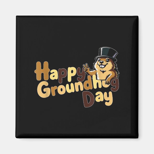 Aimant Happy Groundhog Day February 2nd Phils Weather Pre (Devant)