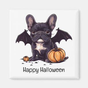 Aimant Happy Halloween Français Bulldog Bat Wings Citroui