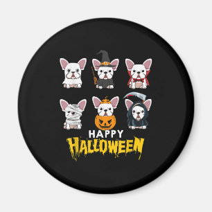Aimant Happy Halloween Funny Chiens Costume mignon Bulldo