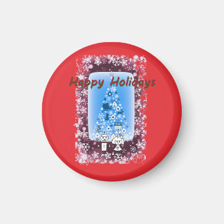 Aimant Happy Holidays HKo et TRobot par Hidemi Woods