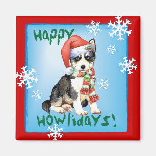 Aimant Happy Howlidays Husky
