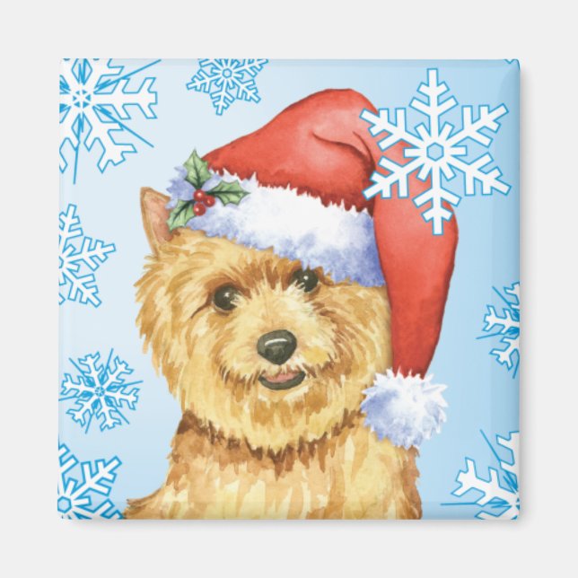 Aimant Happy Howlidays Norwich Terrier (Devant)