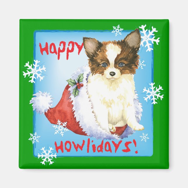 Aimant Happy Howlidays Papillon (Devant)