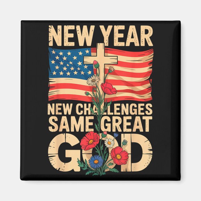 Aimant Happy New Year 2026 Christian Challenges Same Grea (Devant)
