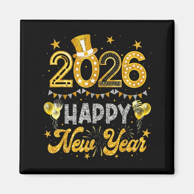 Aimant Happy New Year 2026 Funny New Years Eve Party Men  (Devant)