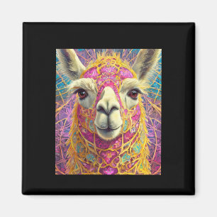 Aimant Happy Pink Lama Alpaca Sticker