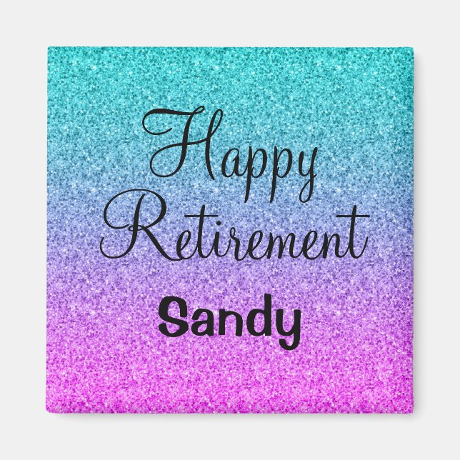 Aimant Happy Retraite Ombre rose bleu violet Parties scin (Devant)