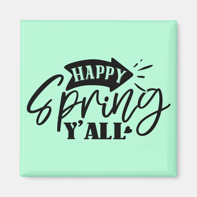 Aimant Happy Spring Y’all Typography Design-49765 (Devant)