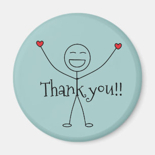 Aimant Happy Stick Man Merci Gratitude