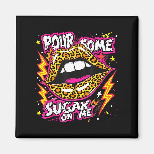 Aimant Happy Valentine's Day Leopard Lips Ur Some Sugar A (Devant)