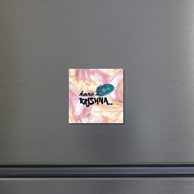 Aimant "Hare Krishna" Peacock Feather Hindu (Créateur téléchargé)