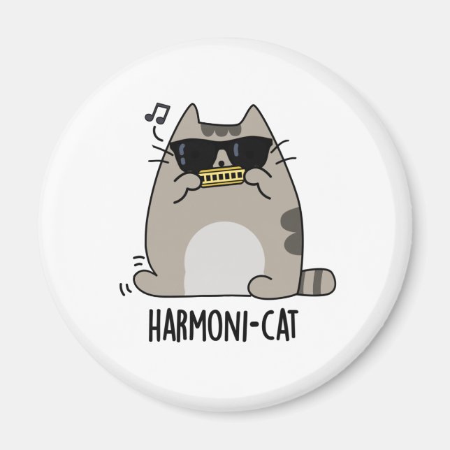 Aimant Hari-cat Funny Harmonica Cat Pun (Devant)