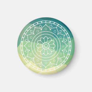 Aimant Harmonie d'inspiration de Mandala Floral