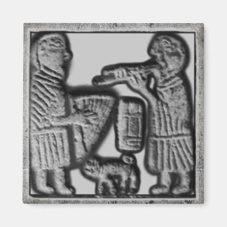 Aimant Harpe médiévale et tuyau avec chat