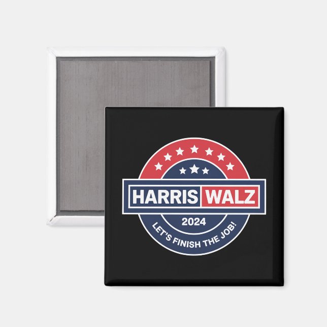 Aimant Harris Walz 24 Kamala Harris Madame la Présidente  (Recto/Verso)