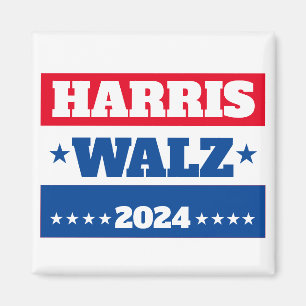 Aimant Harris Walz Campagne Tim Walz 2024 bleu rouge