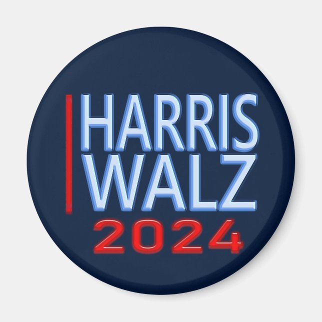 Aimant Harris Walz Élection Présidentielle 2024 (Devant)