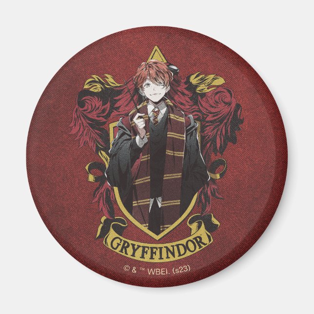 Aimant HARRY POTTER™ | Anime Ron Weasley House Crest (Devant)