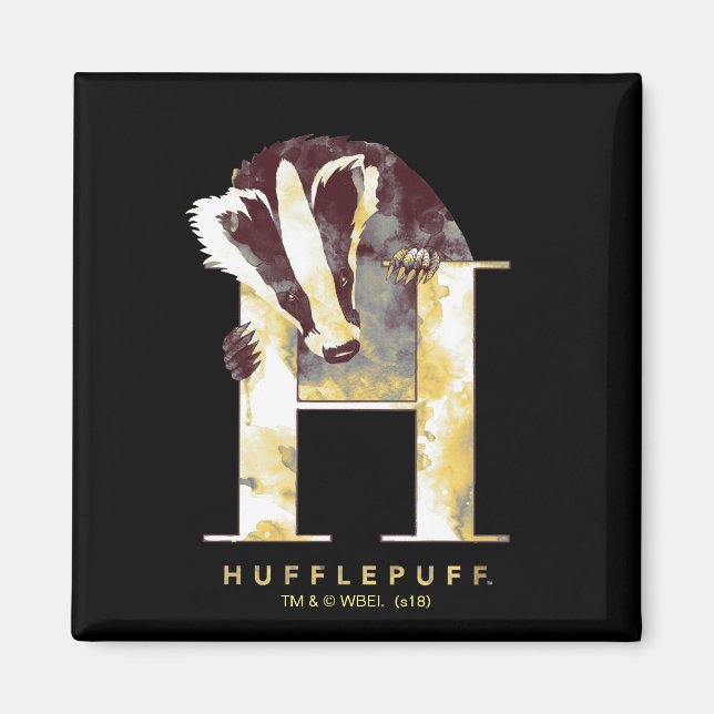 Aimant Harry Potter | Aquarelle Badger HUFFLEPUFF™ (Devant)
