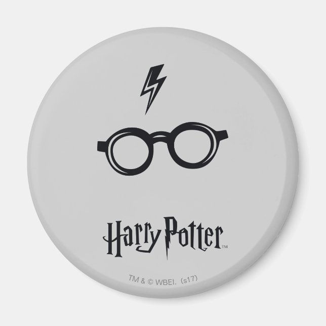Aimant Harry Potter | Éclair de voiture et lunettes (Devant)