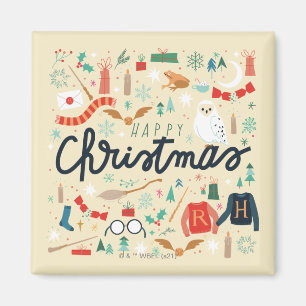 Aimant Harry Potter   Joyeux Noël avec des icônes festive