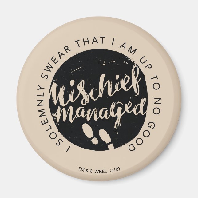 Aimant Harry Potter | Marauder's Map Charms Typographie (Devant)