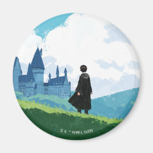 Aimant HARRY POTTER™ Surplombant le château HOGWARTS™