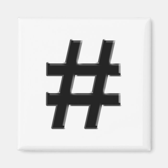 Aimant #HASHTAG - Symbole de balise de hachage (Devant)