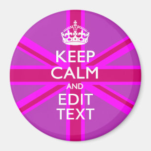 Aimant Have Your Keep Calm Text on Pink Union Jack