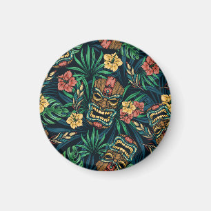 Aimant Hawaï Tiki Masque Motif tropical