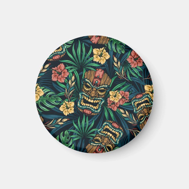 Aimant Hawaï Tiki Masque Motif tropical (Devant)