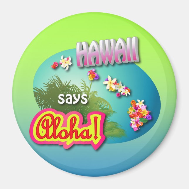 Aimant Hawaii Dit Aloha ! (Devant)