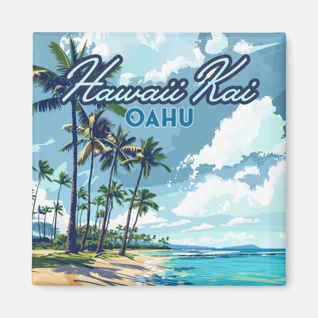 Aimant Hawaii Kai Honolulu Oahu Hawaii Retro (Devant)