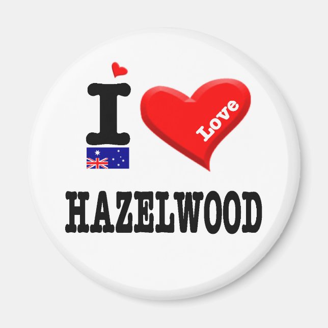 Aimant HAZELWOOD - I Love (Devant)