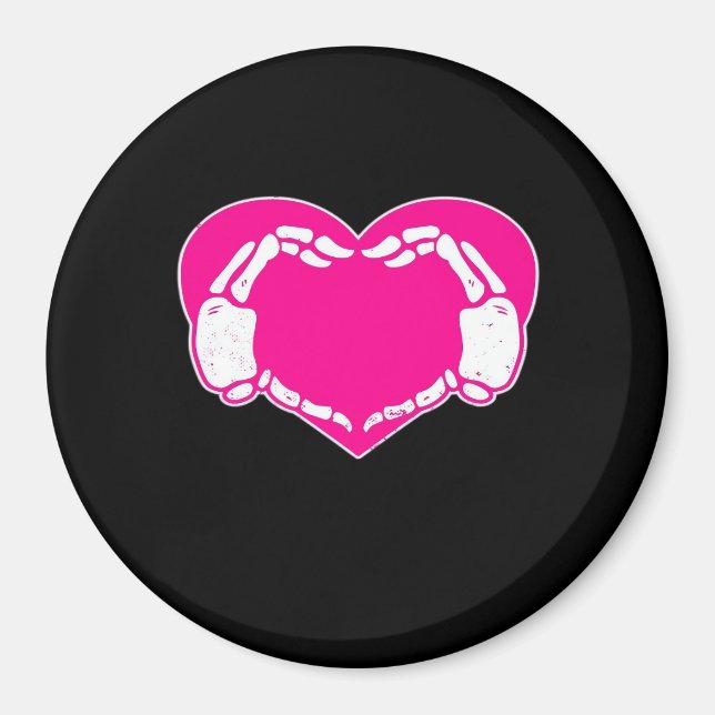 Aimant Heart Skeleton mains gothique Valentine classique (Devant)