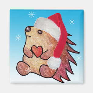 Aimant Hedgehog Hearts Père Noël