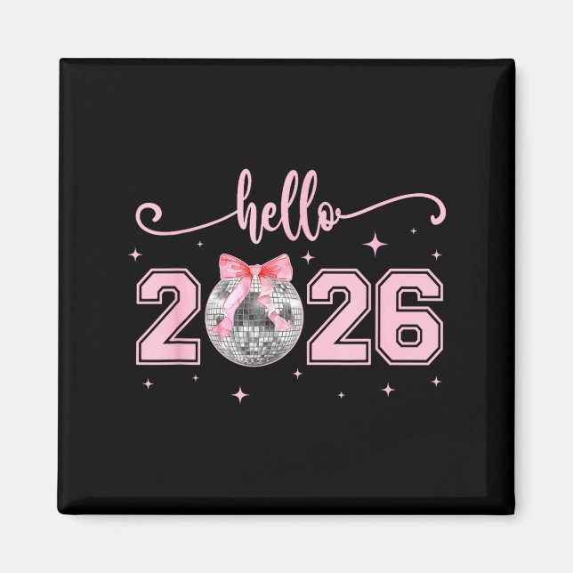Aimant Hello 2026 Cute Nk Bow 2026 New Year's Eve Party  (Devant)