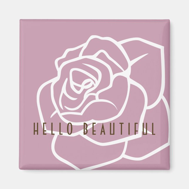 Aimant Hello Beautity - Moderne Chic Rose Rose (Devant)