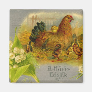 Aimant Hen Et Poussins De Pâques