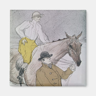 Aimant Henri De Toulouse-Lautrec   que le jockey a mené