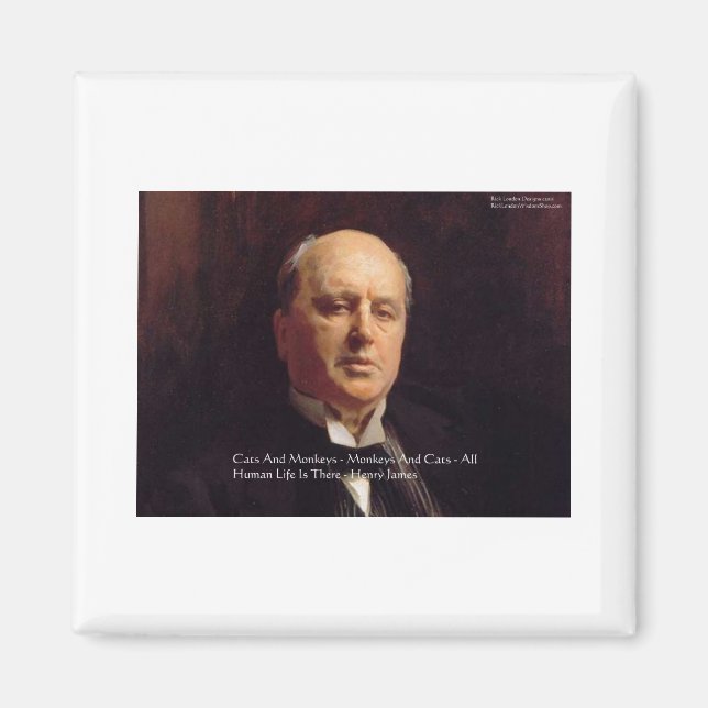Aimant Henry James "Monkeys & Cats" Citation de sagesse C (Devant)