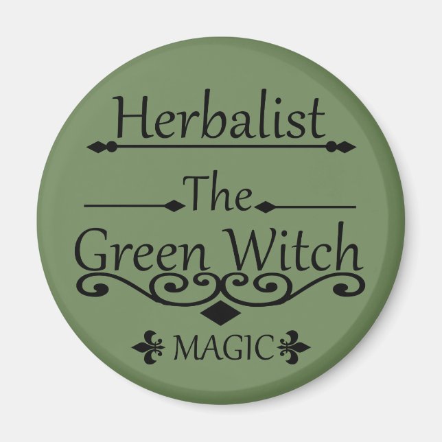 Aimant herboriste la magie de sorcière verte (Devant)
