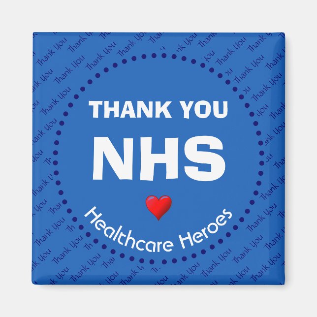 Aimant Héros de la santé | MERCI NHS (Devant)