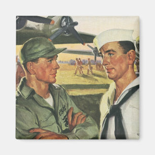 Aimant Héros patriotiques vintage, hommes militaires en u