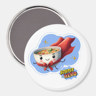 Aimant Héros soupe, Super Hero Pun Soupe |