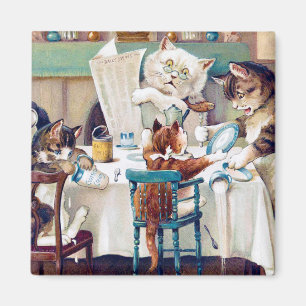 Aimant Heure du petit-déjeuner de chat, Louis Wain