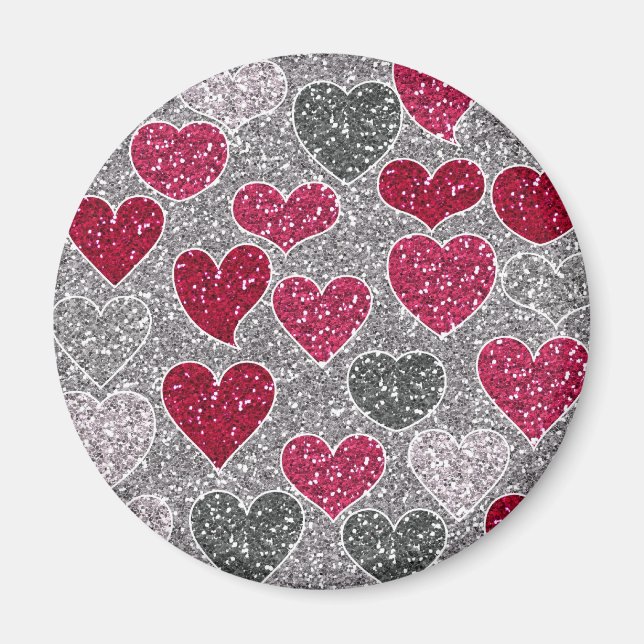 Aimant Heureuse Sainte-Valentin Parties scintillant Love  (Devant)