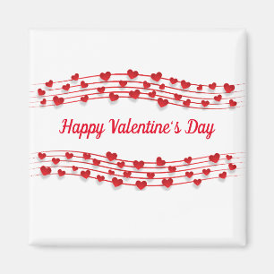 Aimant Heureuse Sainte-Valentin Red Hearts