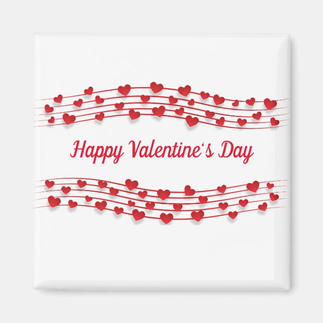 Aimant Heureuse Sainte-Valentin Red Hearts (Devant)