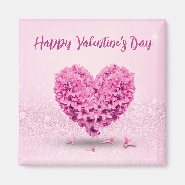 Aimant Heureuse Sainte-Valentin Rose Beau Coeur Hyacinth (Devant)